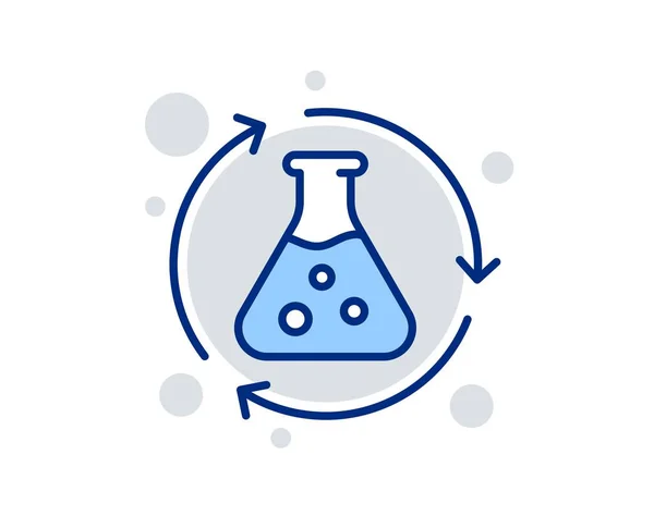 Chemistry experiment line icon. Laboratory flask sign. Analysis. Vector — Stock Vector