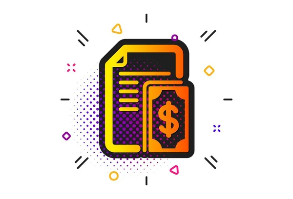 Payment icon. Document with cash money. Vector — Stock Vector