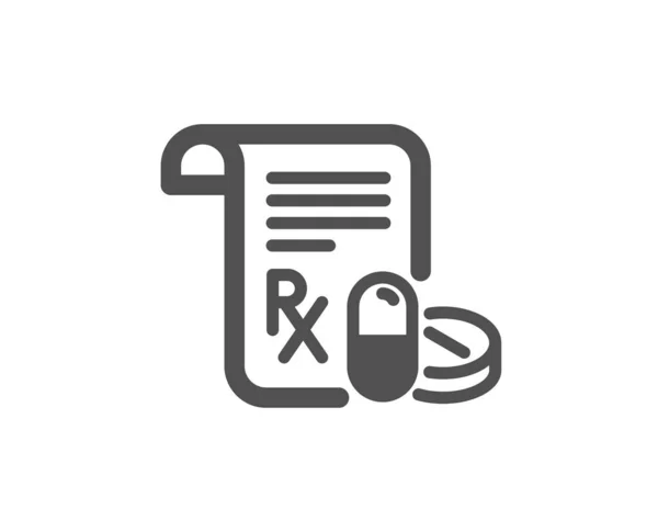 Medisch recept pictogram. Geneeskunde pillen teken. Apotheek medicatie. Vector — Stockvector