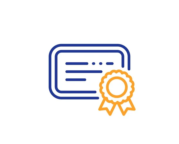 Icona della riga del certificato. Firma documento verificata. Vettore — Vettoriale Stock