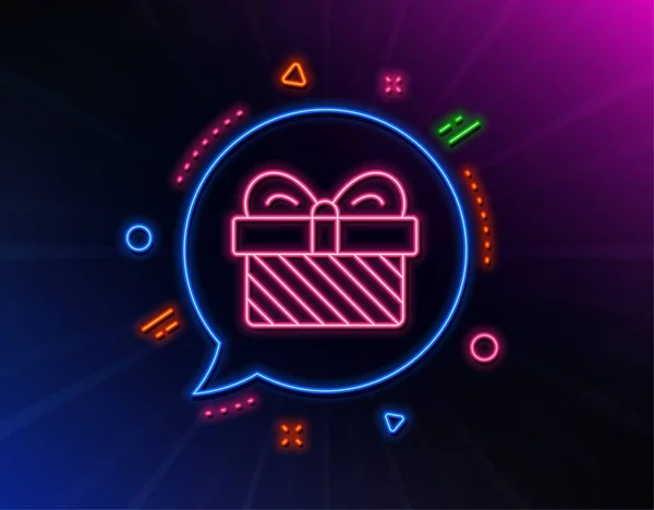 Icono de línea de caja regalo. Navidad o Año Nuevo signo de regalo. Vector — Archivo Imágenes Vectoriales