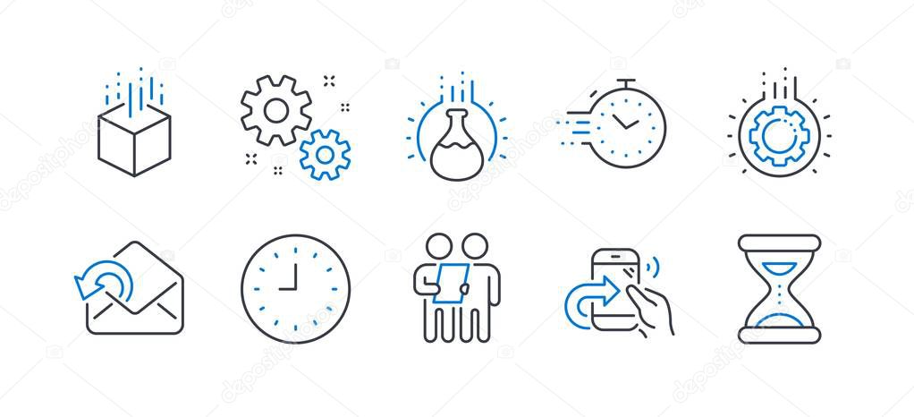 Set of Technology icons, such as Survey, Gear, Augmented reality. Vector