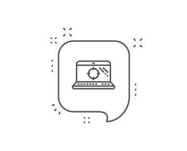 Seo dizüstü satır simgesi. Arama motoru optimizasyonu işareti. Vektör