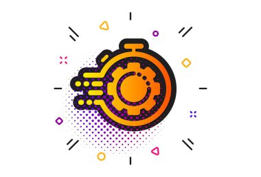 Seo zamanlayıcı simgesi. Ayarlar cogwheel işareti. Trafik yönetimi. Vektör