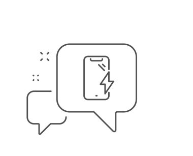 Akıllı telefon şarj hattı simgesi. Telefon şarj işareti. Mobil cihaz. Vektör