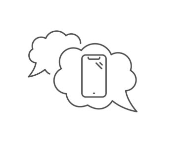 Akıllı telefon hattı simgesi. Telefon tabelası. Mobil cihaz. Vektör