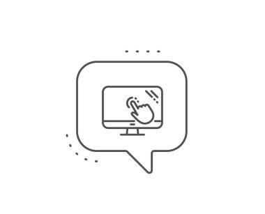 Ekran çizgisi simgesine dokunun. Online test test işareti. Vektör