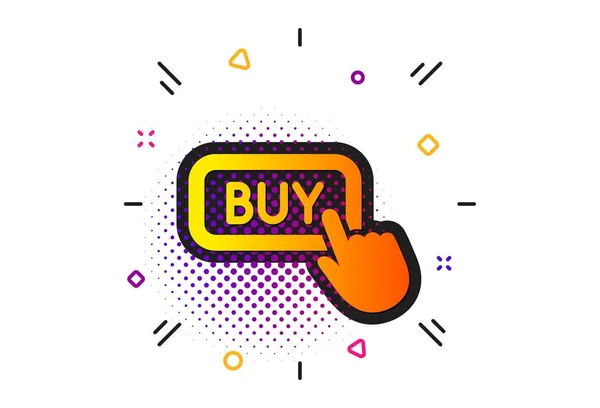 Haga clic para comprar icono. Cartel de compras en línea. Vector — Vector de stock