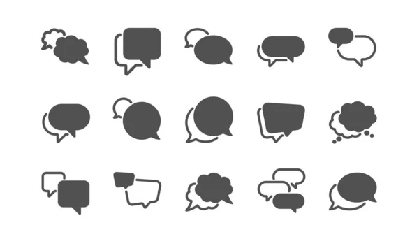 Iconos de burbujas del habla. Mensaje de redes sociales, burbujas cómicas y chat. Conjunto clásico. Vector — Vector de stock