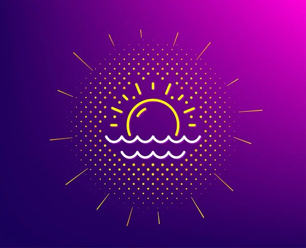 Icono de línea de pronóstico del tiempo soleado. Signo solar. Vector — Vector de stock