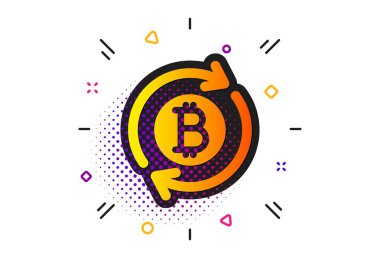 Bitcoin simgesi. Kripto para birimi sikke işaretini yenileyin. Vektör