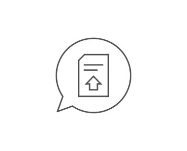 Belge satır simgesini yükleyin. Dosya işareti. Vektör