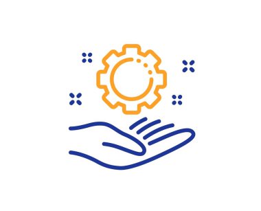 Çalışan el satırı simgesi. İş dişli işareti. Geliştirme çarkı. Vektör