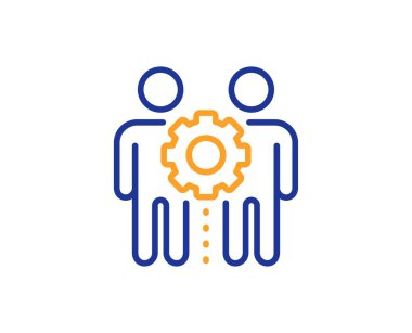 Çalışanlar takım çalışması satırı simgesi. İşbirliği işareti. Geliştirme ortakları. Vektör