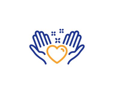 Kalp çizgisi simgesini basılı tutun. Arkadaşlar burcusever. Dostluk eli. Vektör