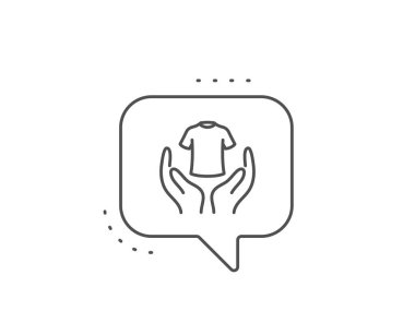 T-shirt çizgisi simgesini basılı tutun. Çamaşır gömlek işareti. Giyim temizleyicisi. Vektör