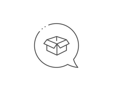 Açılan kutu satırı simgesi. Lojistik teslimat işareti. Vektör