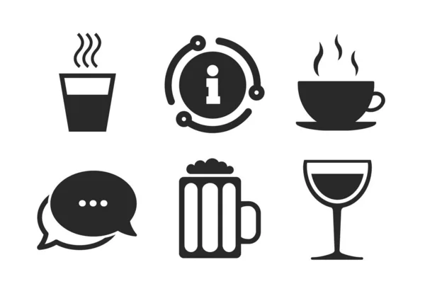 Выпивка таблички. Кофейная чашка, бокал пивных икон. Вектор — стоковый вектор