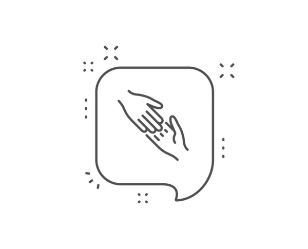 Ayudando icono de línea de mano. Da señal de gesto. Vector — Archivo Imágenes Vectoriales