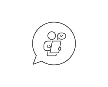 Müşteri anket satırı simgesi. Sözleşme başvuru işareti. Anlaşma belgesi. Vektör