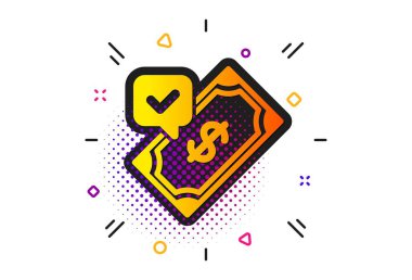 Kabul Edilen Ödeme simgesi. Dolar para işareti. Vektör