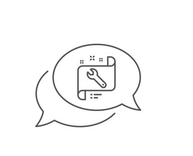 Spanner araç çizgisi simgesi. Onarım hizmeti plan işareti. Vektör