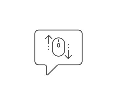 Fare çizgisi simgesini aşağı kaydırın. Kaydırma ekran işareti. Sayfayı kaydırın. Vektör