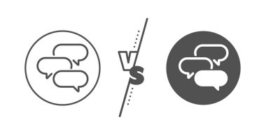 Kabarcık çizgi simgesi konuşun. Konuşma balonu işareti. Sohbet mesajı. Vektör