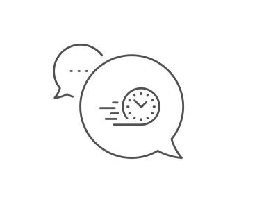 Hızlı teslimat hattı simgesi. Zaman işareti. Vektör