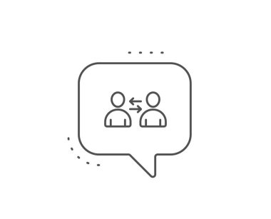 Ekip çalışması hattı simgesi. Profil avatar işareti. Vektör