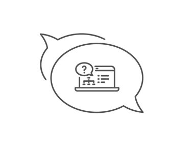 Soru işareti satırı simgesi. Online quiz test işareti. Vektör