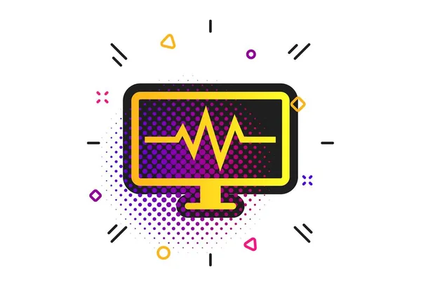 Cardiogram monitoring sign icon. Heart beats. Vector — Stock Vector