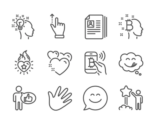 Ensemble d'icônes de personnes, telles que Smile chat, documents Cv, Star. Vecteur — Image vectorielle