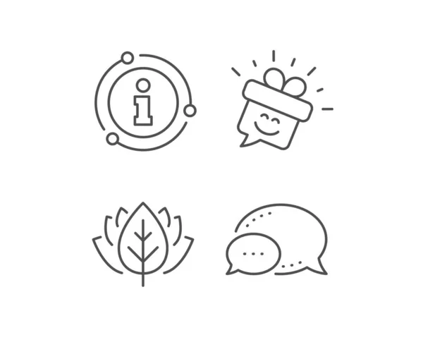 Pictogram van de Smile line. Geschenk doos emoticon teken. Tekstballon. Vector — Stockvector