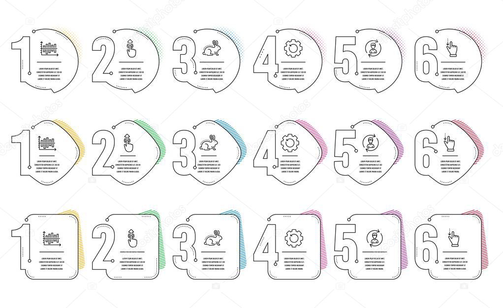 Animal tested, Diagram chart and Human resources icons set. Vector