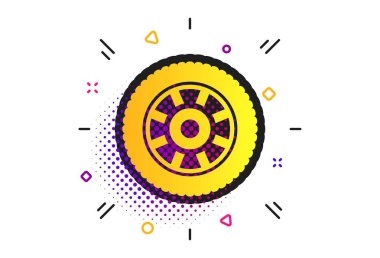 Araç tekerlek işareti simgesi. Döngüsel taşıma bileşeni. Vektör