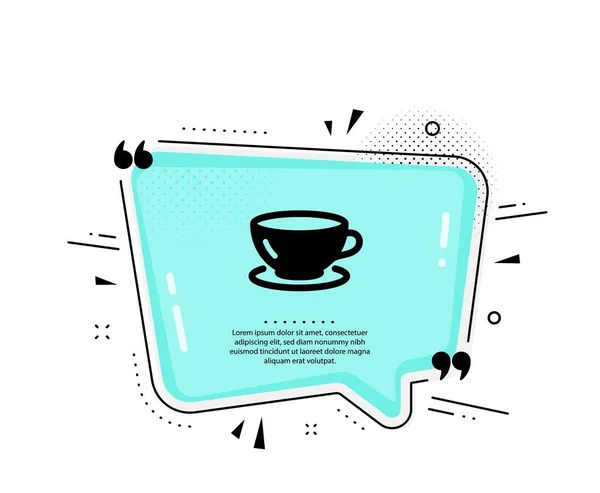 Tea Cup Icon Quote Speech Bubble Coffee Drink Sign Fresh — Stock Vector