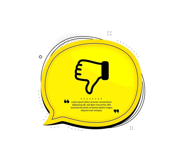 Dislike Hand Icon Quote Speech Bubble Thumbs Finger Sign Gesture — Stock Vector