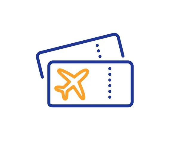 Embarquement Icône Ligne Passe Panneau Des Billets Avion Enregistrement Symbole — Image vectorielle