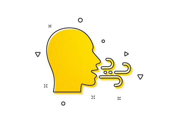 Trudności Oddychaniem Ikona Oddychania Symbol Problemów Oddychaniem Żółte Kółka Klasyczna — Wektor stockowy
