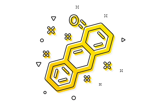 Chemie Lab Teken Pictogram Chemische Formule Analyse Symbool Gele Cirkels — Stockvector