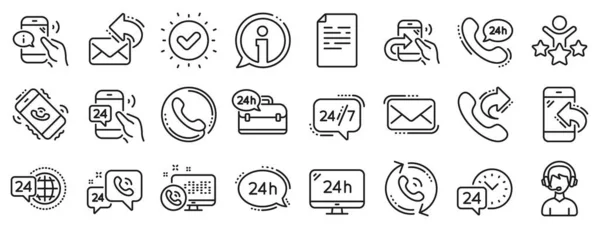 Set Von Callback Oder Feedback Call Support Und Chat Nachrichtensymbolen — Stockvektor