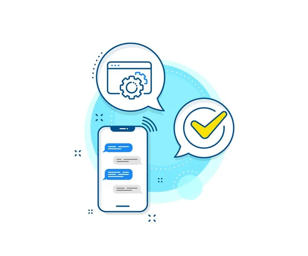 Segno Impostazioni Web Messaggi Telefonici Icona Complessa Icona Della Linea — Vettoriale Stock