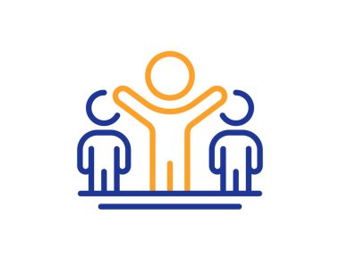 Kazanan çizgi ikonu. En iyi başarı işareti. Birincilik sembolü. Renkli ince çizgi ana hatları. Doğrusal stil kazanan simgesi. Düzenlenebilir felç. Vektör