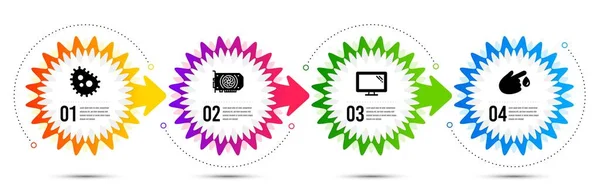 Blood Donation Gpu Bacteria Icons Simple Set Timeline Steps Infographic — Stock Vector