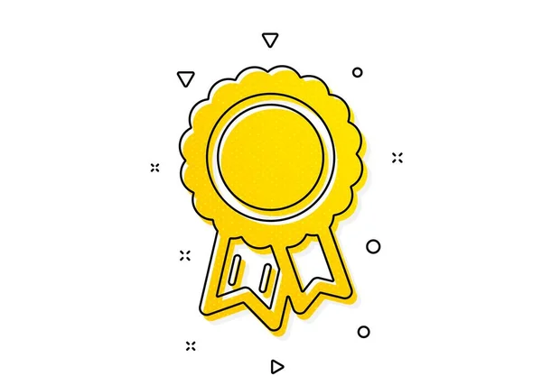 赢得奖牌的标志 成功的象征 奖品的象征 荣誉或荣誉 黄色圆圈图案 经典的成功图标 几何元素 — 图库矢量图片