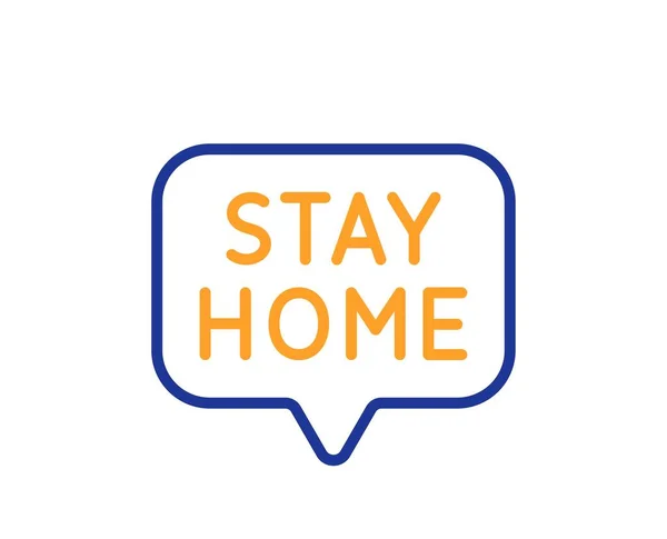 Stay Home Line Icon Coronavirus Pandemic Quarantine Sign Lives Symbol — Stock Vector