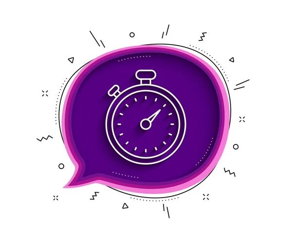 Timer Line Icon Chat Bubble Shadow Stopwatch Symbol Time Management — Stock Vector