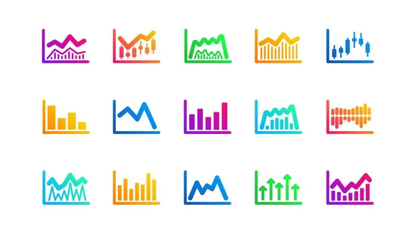 Gráfico Velas Diagrama Infografía Informe Gráficos Iconos Gráficos Presentación Icono — Vector de stock