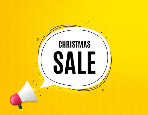 Christmas Sale Megaphone Banner Chat Bubble Special Offer Price Sign — Stock Vector